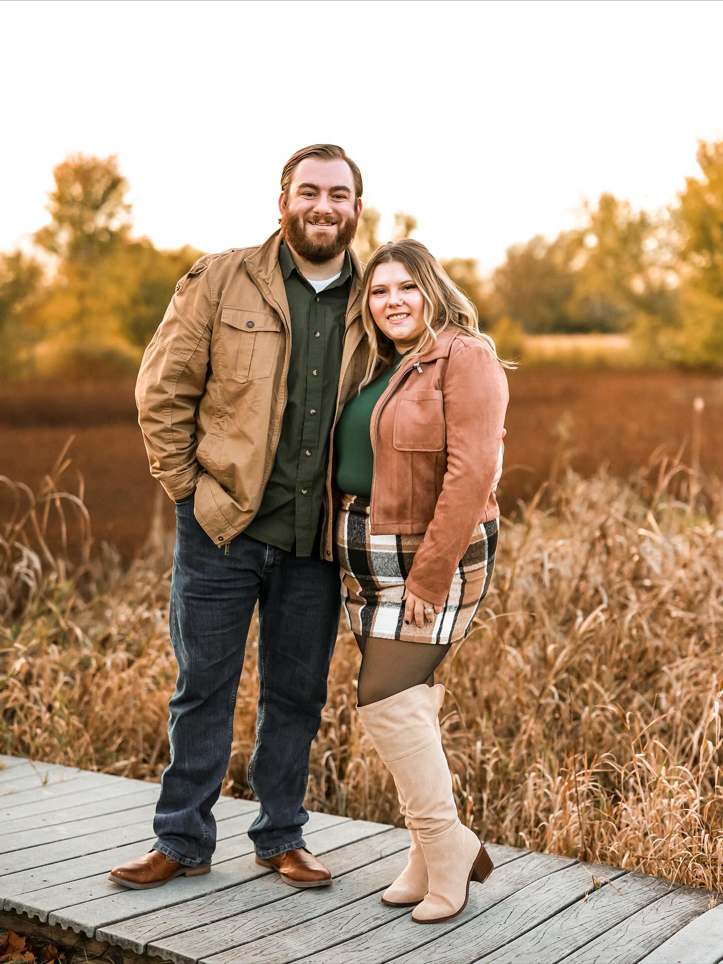 Caddie and Chris by the pond
